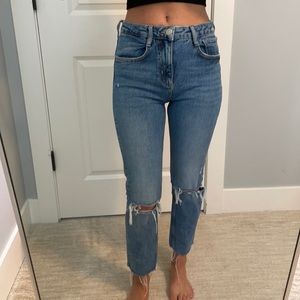 Zara ripped slim jeans